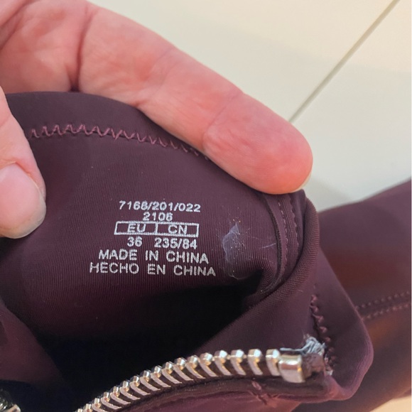 Women’s ZARA Pointed Toe Zipper Booties -Maroon/plum -Size EU 36 us 6 NWOB - Picture 8 of 11